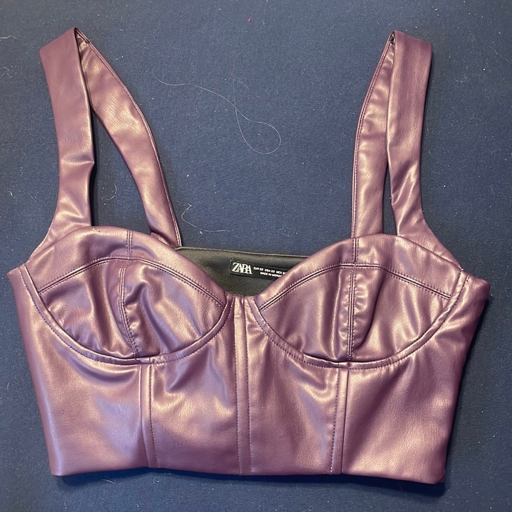 Zara purple bustier top